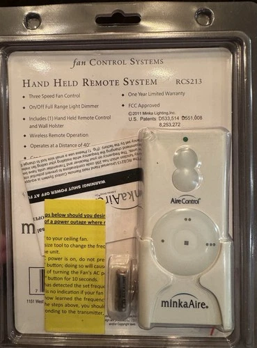 MINKA-AIRE Aire Control 3 Speed Ceiling Fan Remote Control RCS213 - Picture 2 of 6