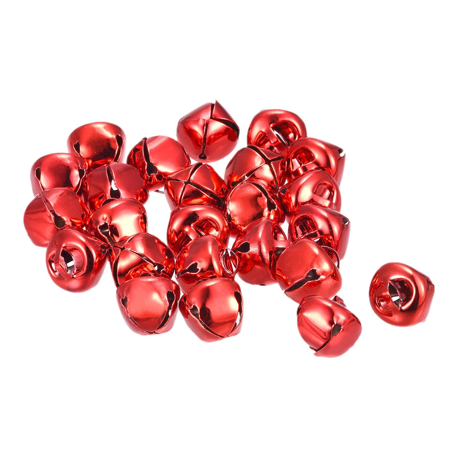 80pcs Jingle Bells 13mm Carbon Steel Craft Bells for DIY Christmas Red