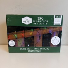 Holiday Time 150 Multicolor Net Lights Green Wire 6 ft x 4 Ft Christmas LED