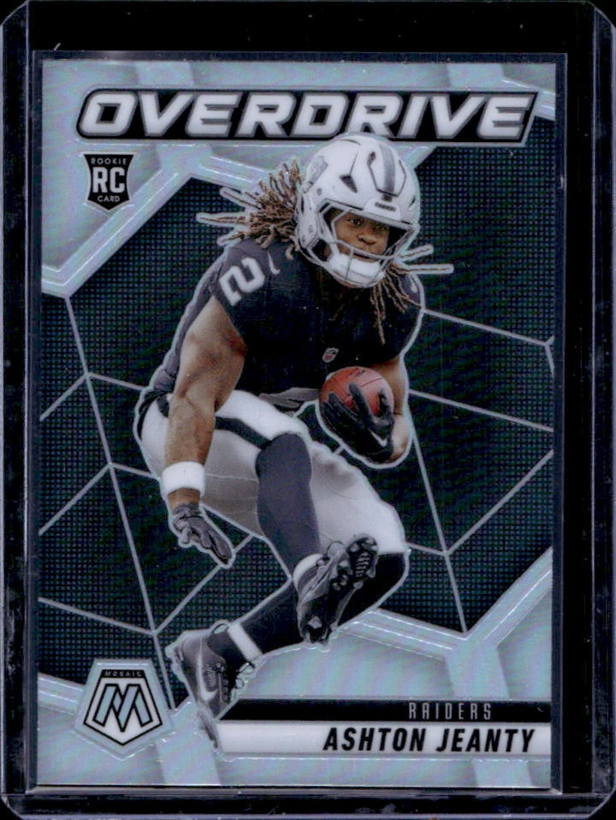 2025 Mosaic Ashton Jeanty Overdrive RC Silver Prizm Rookie #4 Raiders