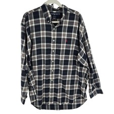 Ralph Lauren Shirt Mens XL Blue Green Plaid Blake Button Down Long Sleeve Pony