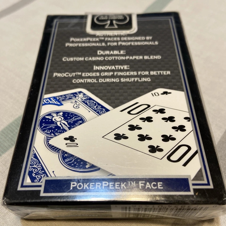Bicycle® Poker Peek® Pro Playing Card Deck, Single Deck (1-Blue), *NEW* - Image 2 of 4