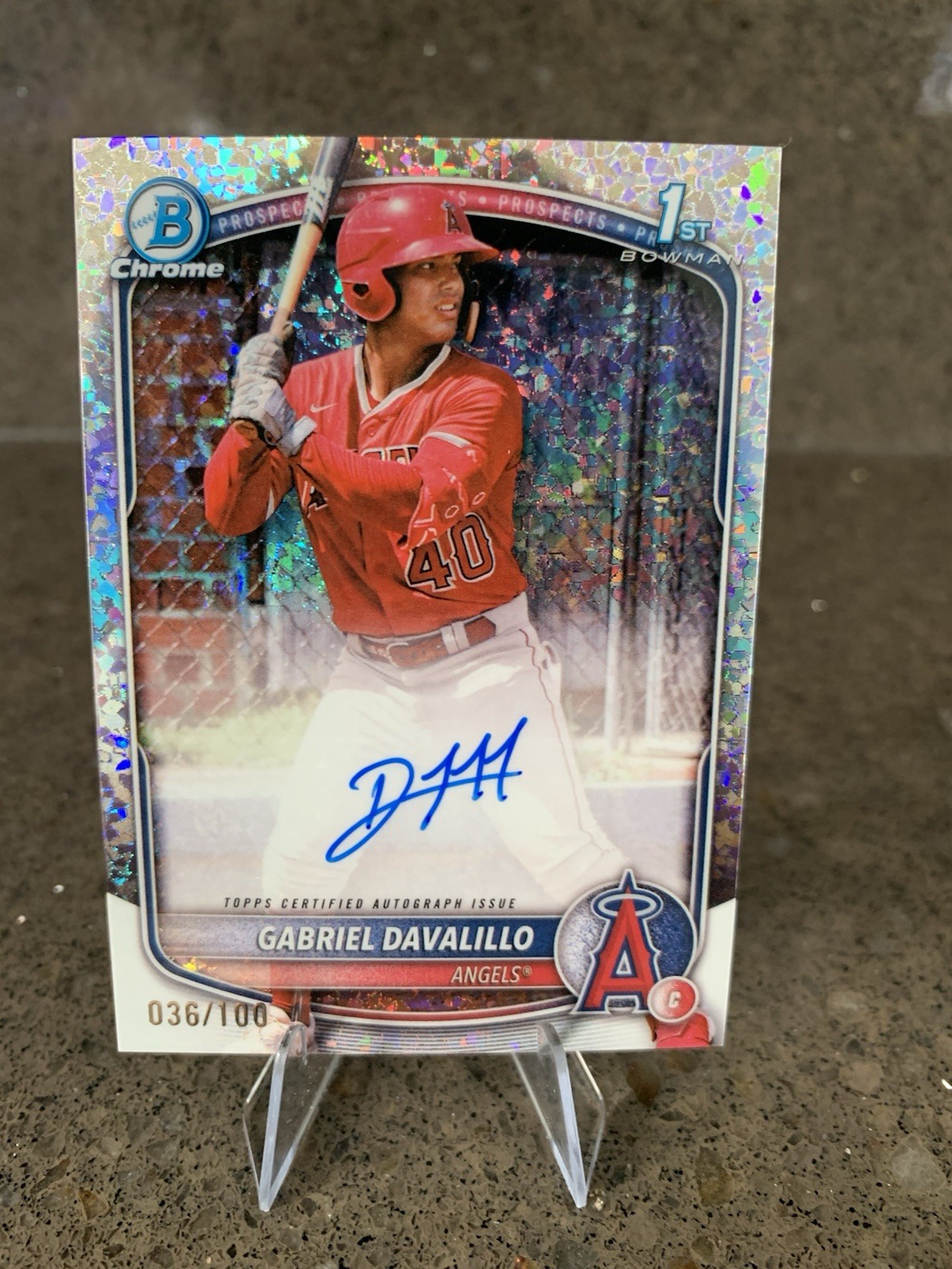 2025 Bowman Chrome #CPA-GD Gabriel Davalillo Prospect Auto Mini-Diamond /100