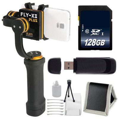 ikan FLY-X3-Plus 3-Axis Smartphone Gimbal Stabilizer with GoPro Mount + 128GB
