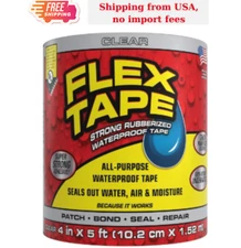 Flex Tape Clear 4 in. x 5 ft. Strong Rubberized Waterproof Tape