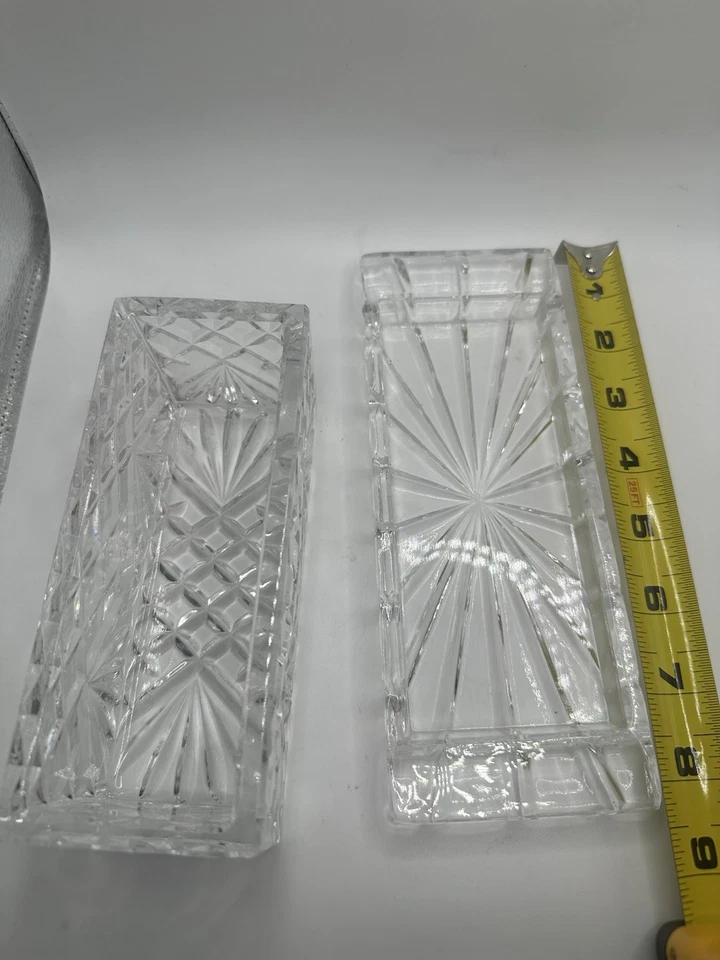 Plato de mantequilla cubierto de cristal vintage Shannon de Godinger piña pesado Foto 4 de 4