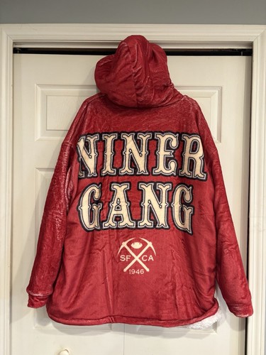 San Francisco 49ers Hoodie Size L Double Sided Logo Quilted Wool Blend RARE NEW - Picture 18 of 22