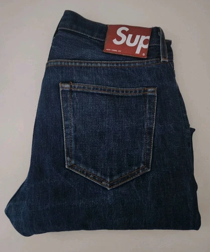 Supreme Denim Slim Jeans size 32 W32 L32 blue Made In U.S.A Trousers
