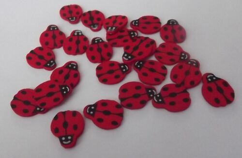 PK 20 RED LADYBIRD EMBELLISHMENTS FOR CARDS/CRAFTS - Picture 1 of 1