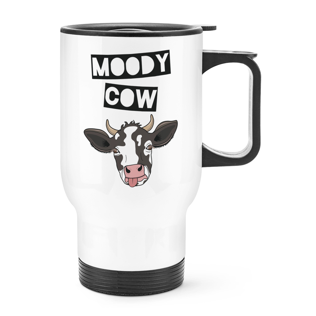 Moody Cow Travel Mug Cup With Handle - Funny Joke Wife Girlfriend Valentines Day