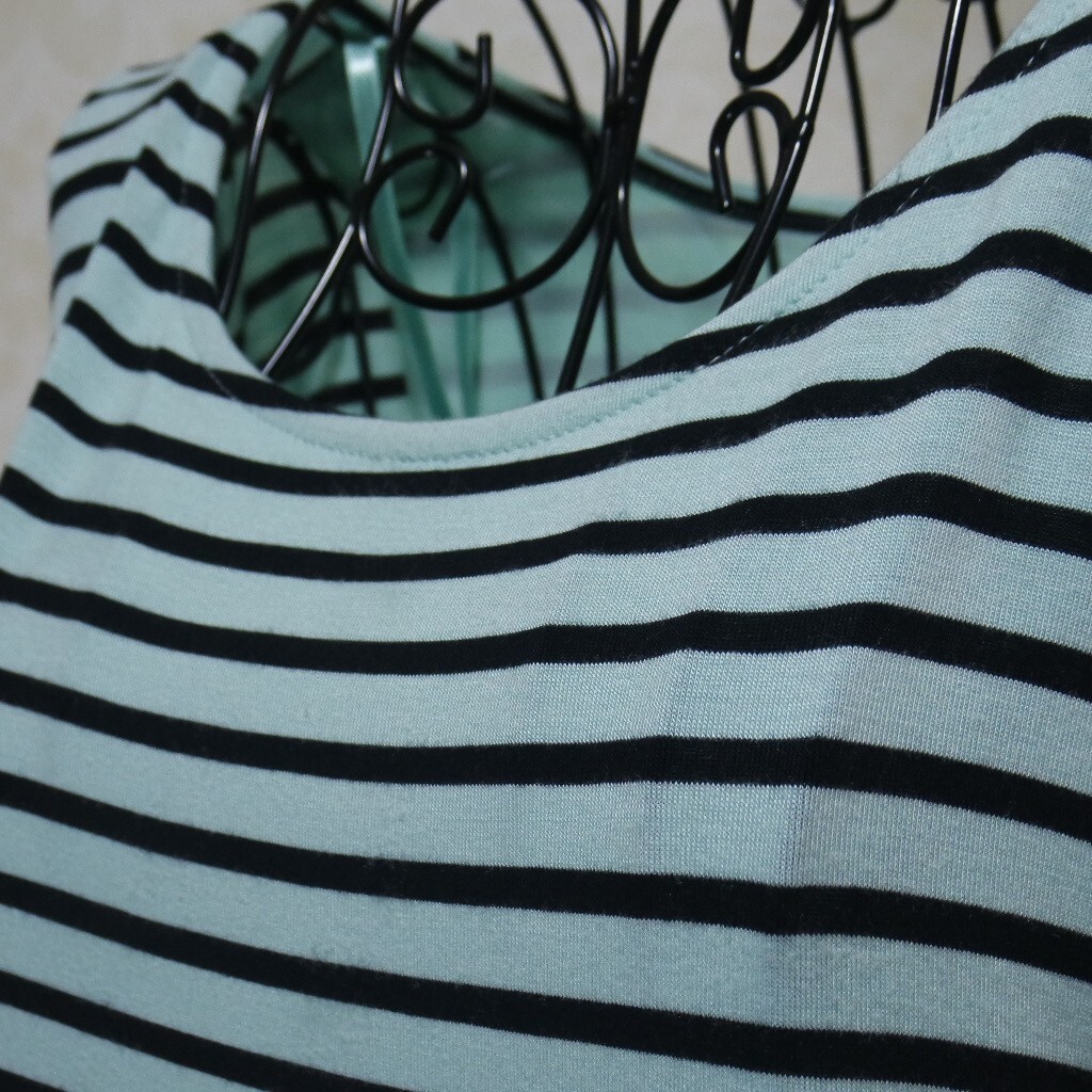 Apt.9 Blue Striped Split Layered Back Blouse - image 6