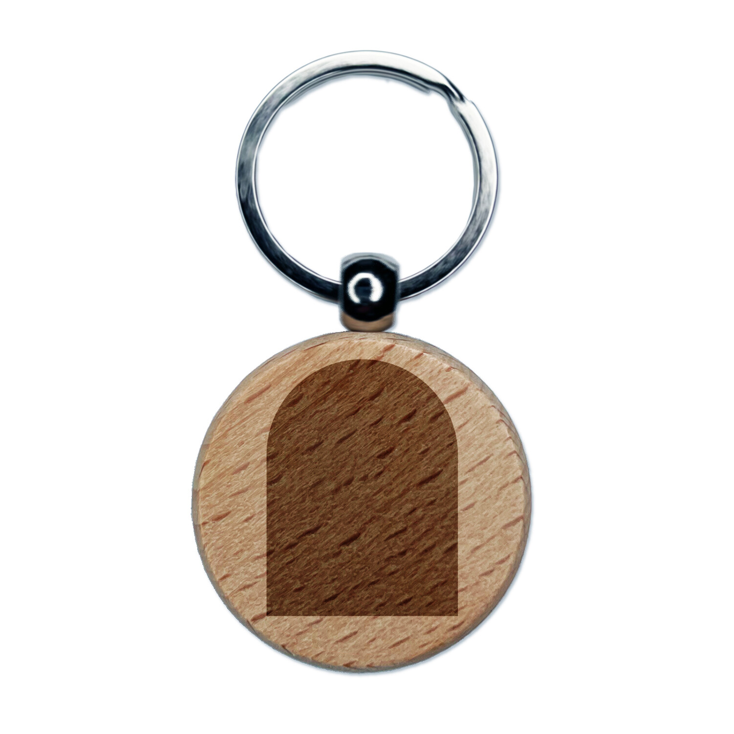 Tombstone Halloween Solid Engraved Wood Round Keychain Tag Charm