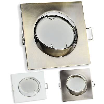 10x LED Einbaustrahler Set MR16 12 Volt 5-7 Watt eckig Einbauspot 75mm Bohrloch