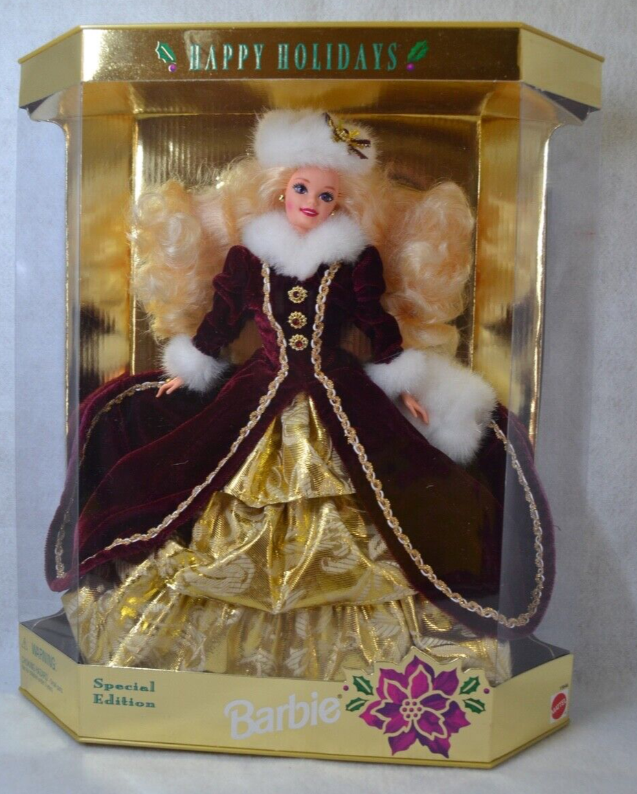 Happy Holidays Barbie Doll Special Edition 1996 Burgundy Gown