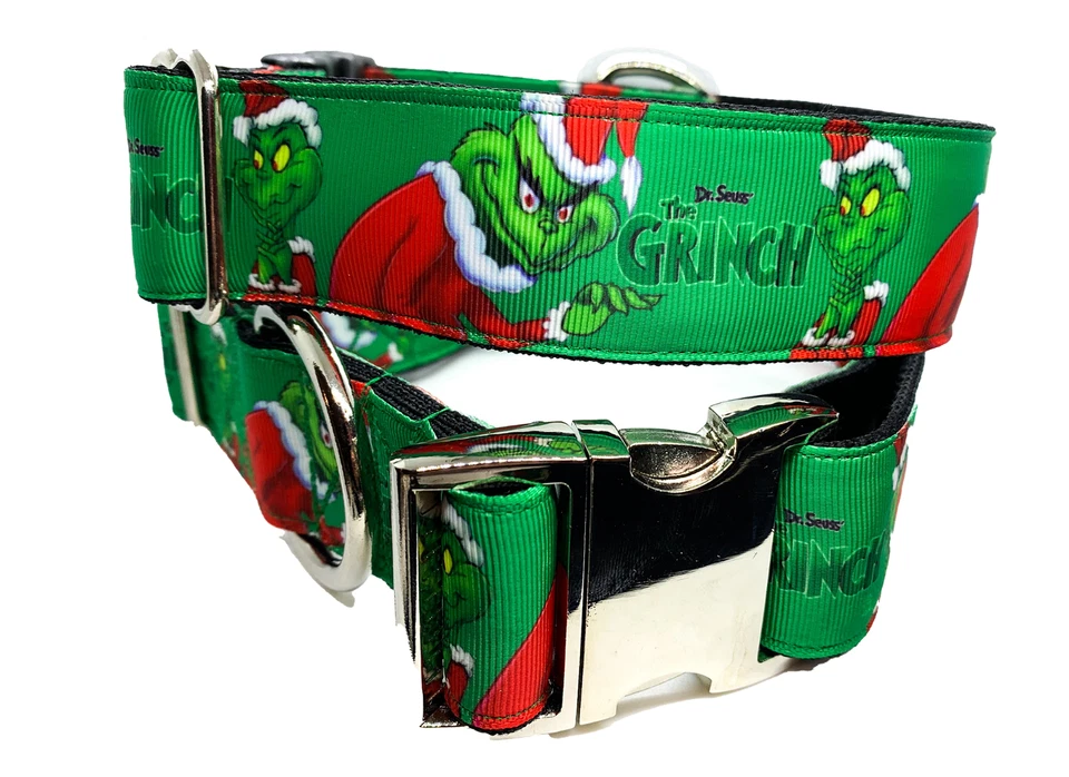 Collar de perro Papá Noel Grinch ajustable collar de perro de Navidad Foto 3 de 4