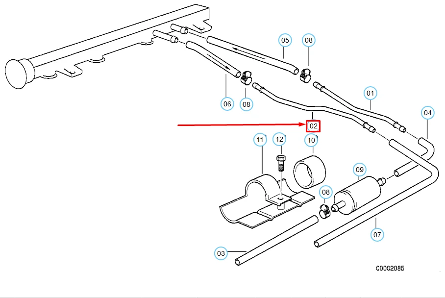 NEW BMW 3 E36 FUEL SUPPLY PIPE RETURN LINE 13531734763 1734763 OEM ＭＯＭＯプロトタイプシルバースポーク３２０ｍｍ