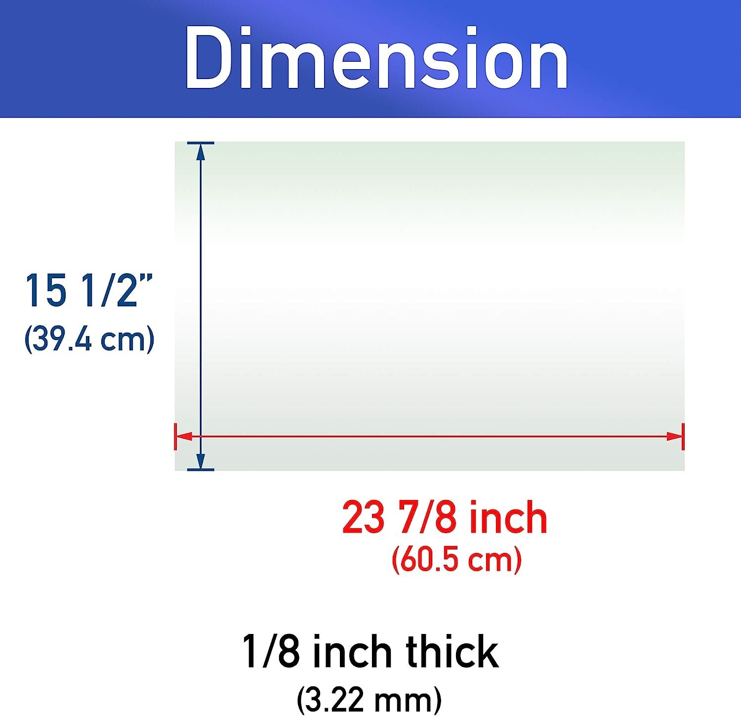 Crisper Glass Replacement - Frigidaire/Kenmore Compatible - 24" x 15.5" x 1/8
