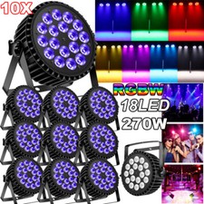 10X 270W RGBW PAR Lights 18LED Stage Lighting DMX DJ Disco Party Club Show Light