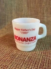 1989 Bonanza Steak House Restaurant”Happy Fathers Day”milk glass mug/cup-Vintage