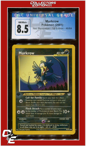 Murkrow (1st Edition) graded CGC 8.5 for sale on eBay