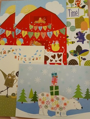  Assorted Lot Of 5 BIRTHDAY Greeting Cards w/ Envelopes