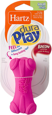 Hartz Dura Play Bacon Scented Squeak Bone Dog Toy, Multiple Dog Toy Sizes & Pack