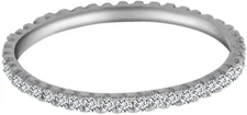 0.20 Ct White Natural Diamond Eternity Band Anniversary Ring 14k White Gold