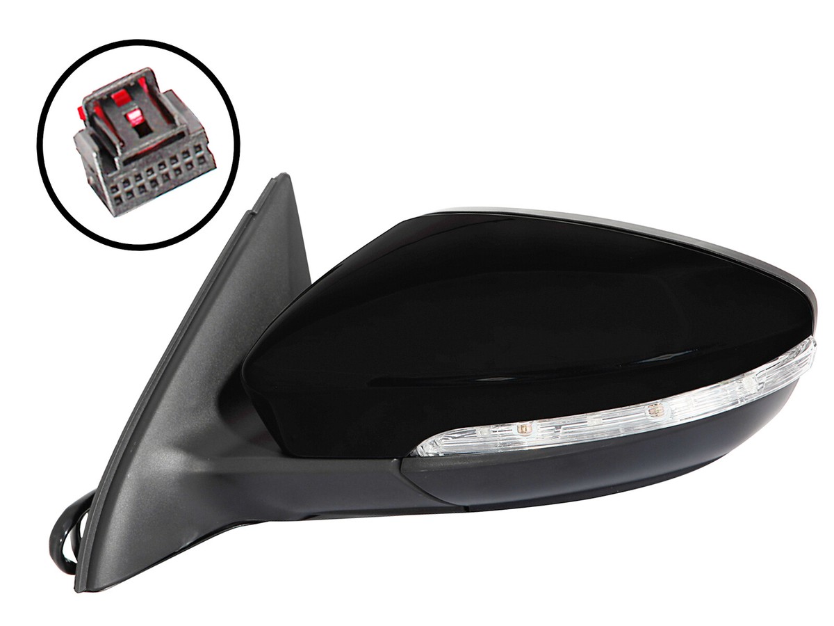 MIRROR Compatible For 2013-2016 Volkswagen Jetta Left Driver Heated Power Glass In-housing Signal Light With Memory Paintable - Foto 11