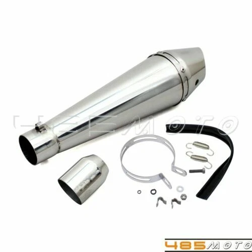 Tubo silenciador de escape GP Shorty de acero para motocicleta 38-51 mm con asesino DB extraíble Foto 3 de 4