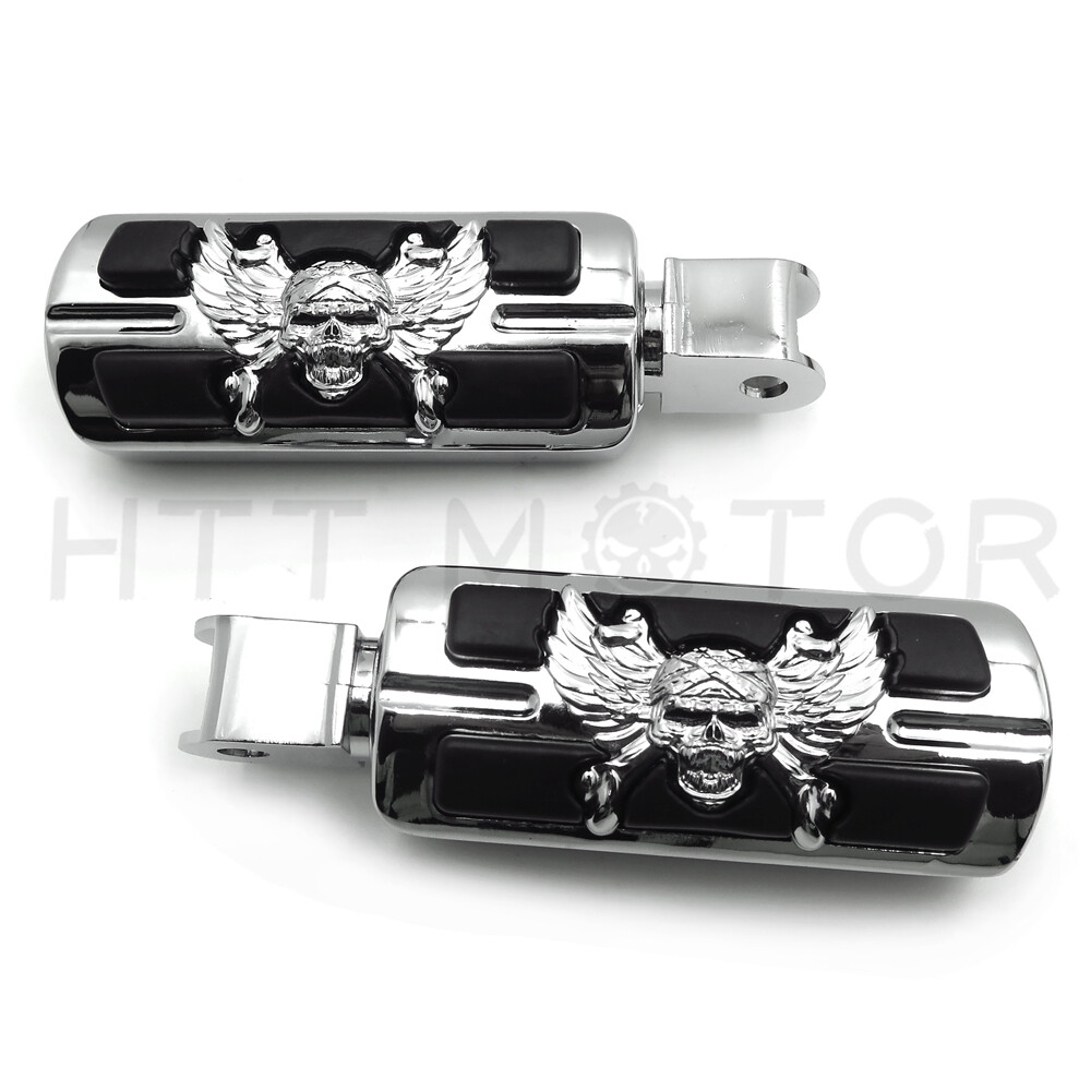 Footpegs Pirate Skull For Honda Stateline Shadow VLX VTX1300C