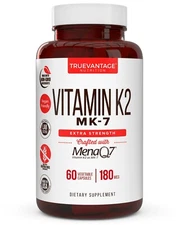 Vitamin K2 MenaQ7 Supplement 180mcg -Vitamin K2 MK7 Supports Bone & Heart Health