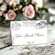 FRENCH POSTCARD TENT STYLE WEDDING PLACE CARDS or TABLE CARDS 615