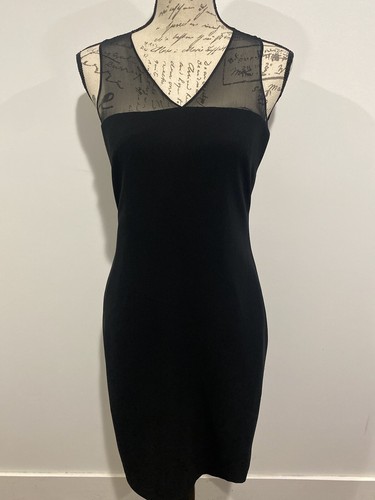 Lauren Ralph Lauren Black cocktail dress with sheer top size 4