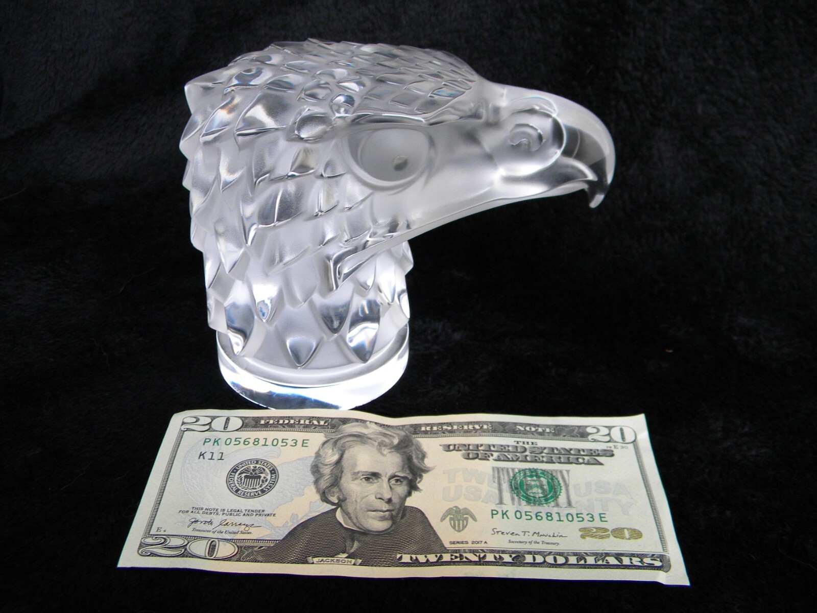 Lalique France . Tete D' Aigle / Eagle's Head . Car Mascot Sculpture . Art Deco
