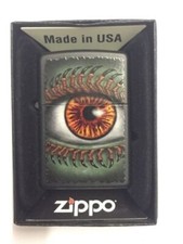 Genuine Brand New 2014 ZIPPO Lighter MONSTER EYE Design Black Matte 11 Years Old