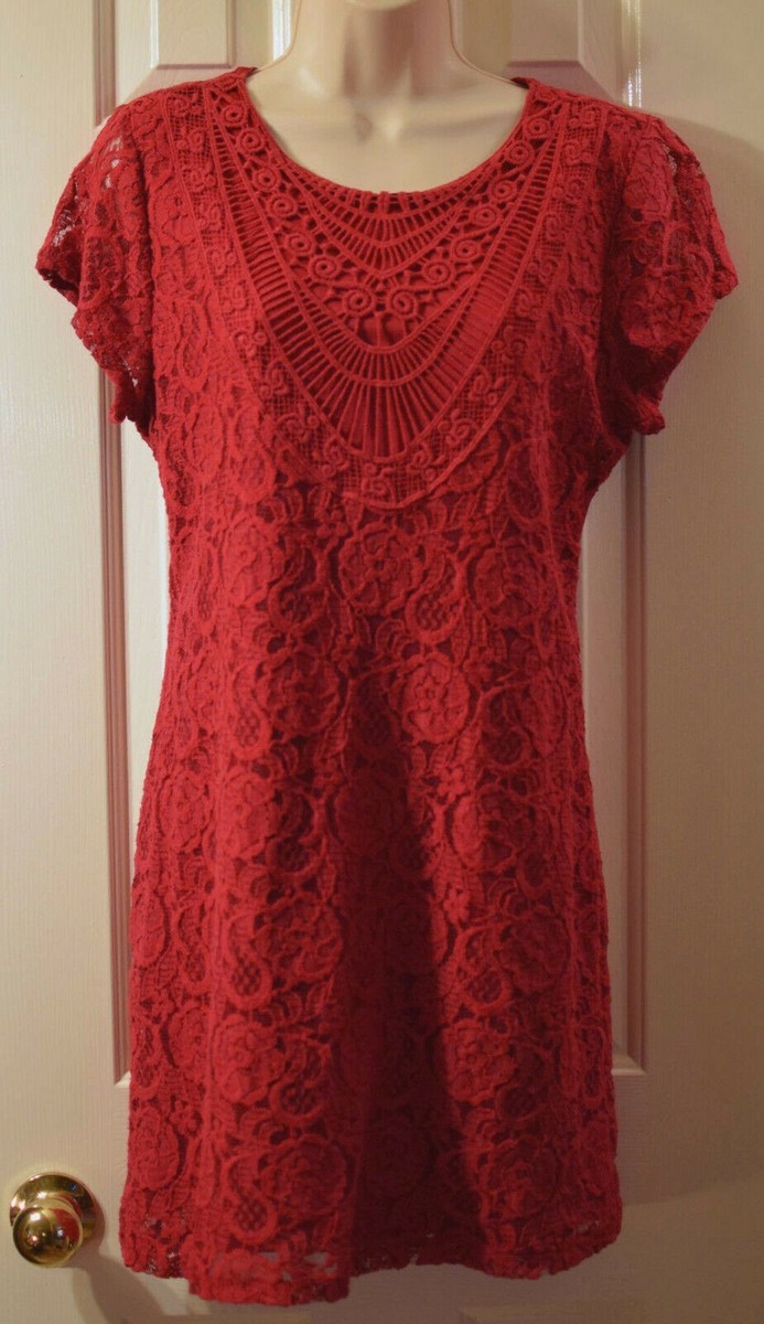 MISS CHIEVOUS RED LACE DRESS - WOMEN'S SIZE LARGE
