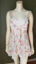 Vintage Victoria's Secret Gold Label Embroidered Lace Floral Tie front Small New
