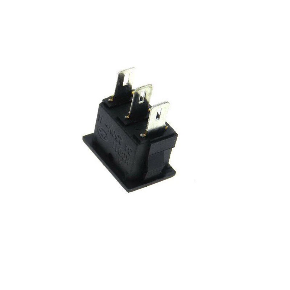 MINI Rocker Switch 3-PIN ON-OFF-ON SPDT 125VAC/6A 250VAC/3A Black 2/5/10 Pieces - Image 3 of 4