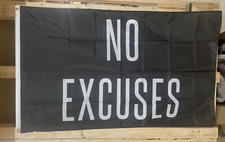 Motivation Flag FREE SHIP No Excuses Mental Strength USA Sign 3x5  