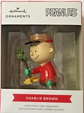 Hallmark Christmas Tree Ornament Peanuts Charlie Brown Kneeling with Tree
