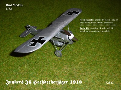 Junkers J6 High Decker Fighter 1918 1/72 Bird Models Resin Kit / Resin Kit