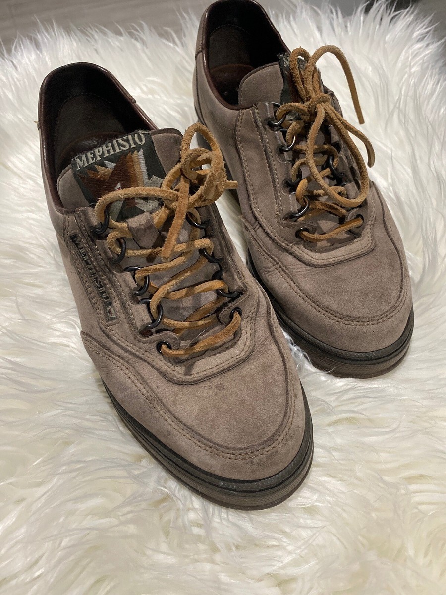 Mephisto Match Runoff Shoe Olive Green Nubuck Leather Womens Size