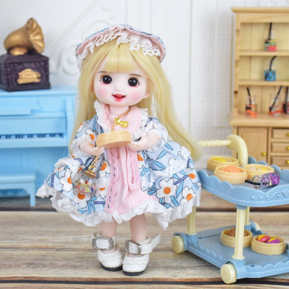 Cute 16cm Girl Doll Toy Full Set including Doll and Dolls Outfits