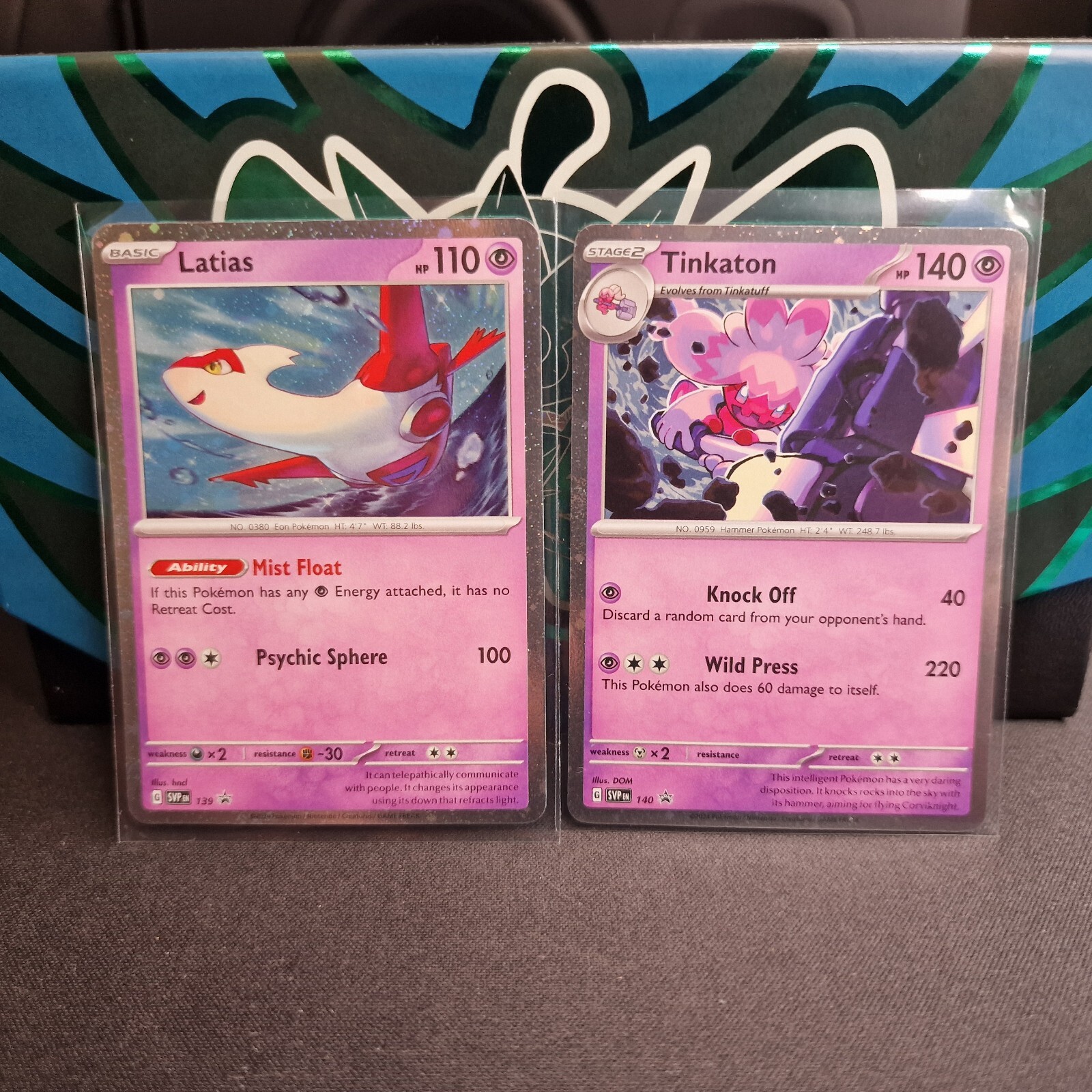 Pokemon Latias SVP139 and Tinkaton SVP140 Scarlet & Violet Black Star Promos