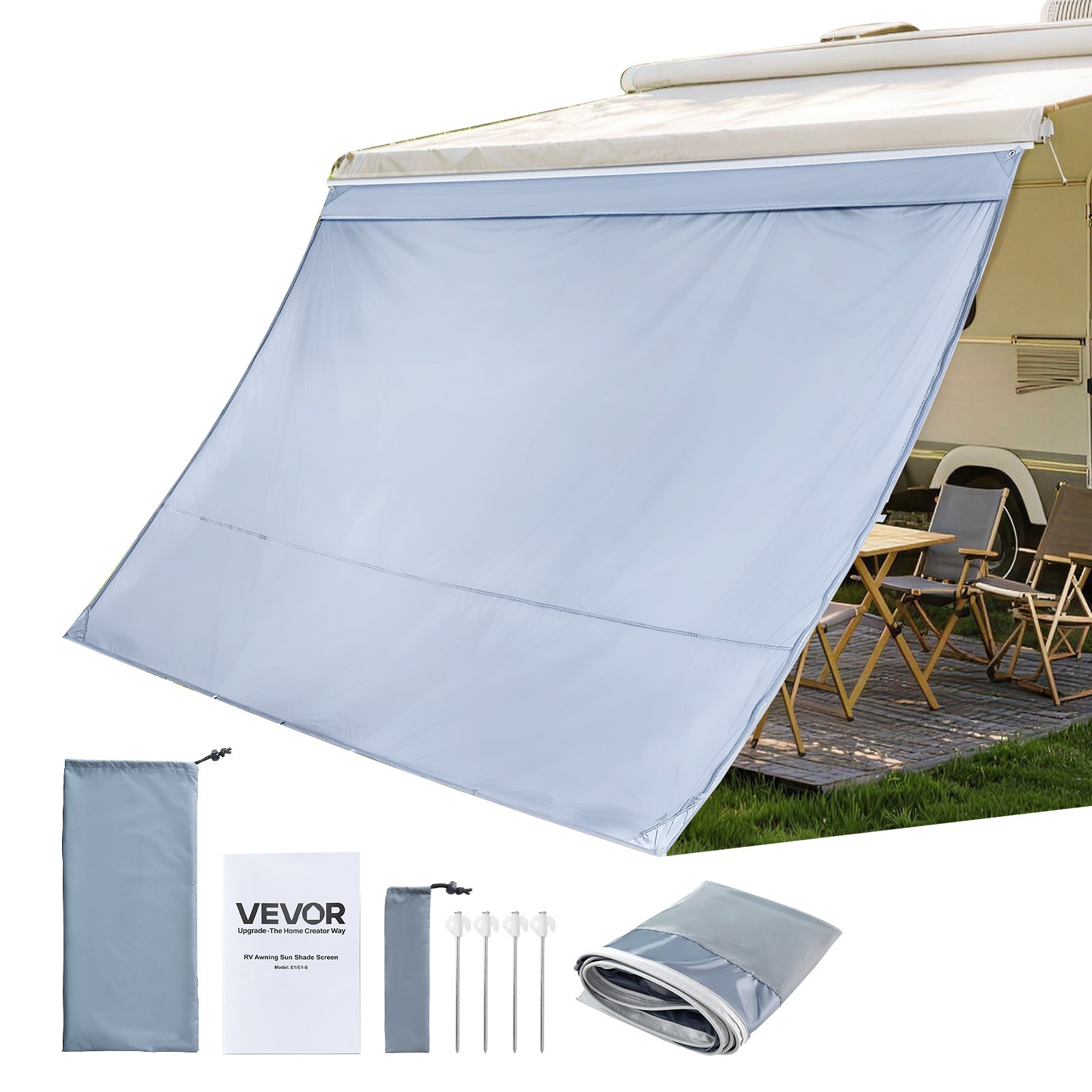 Façade store camping-car VEVOR solution contre chaleur et vis-à-vis
