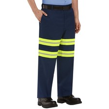 Red Kap Men's Stain Resistant Enhanced Visibility Flat Front Work Pants