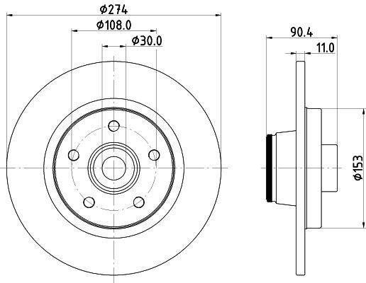HELLA 8DD 355 123-421 BRAKE DISC Rear (SINGLE)
