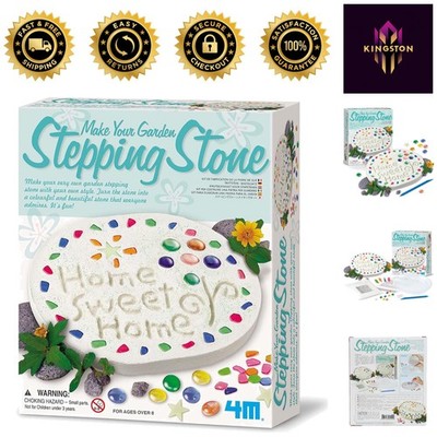 Decorate Your Own Garden Stepping Stone - Eco-Friendly Craft Kit for Kids 8+