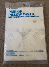 Vogart Crafts Pair of Pillow Cases Floral #8000-303D For Embroidery or Painting