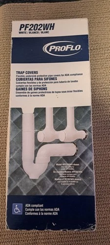  ProFlo PF202WH 3 Piece Lavatory Trap & Covers White New In Box - Picture 2 of 2